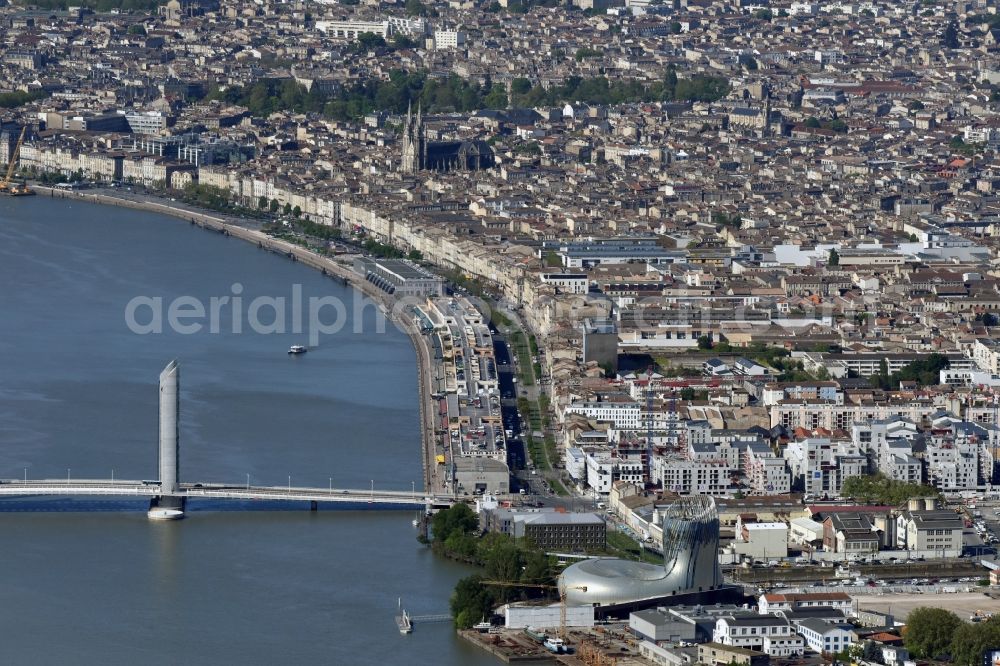 Bordeaux from above - Riparian zones on the course of the river aloung the Boulevards Quai des Chartrons in Bordeaux in Aquitaine Limousin Poitou-Charentes, France