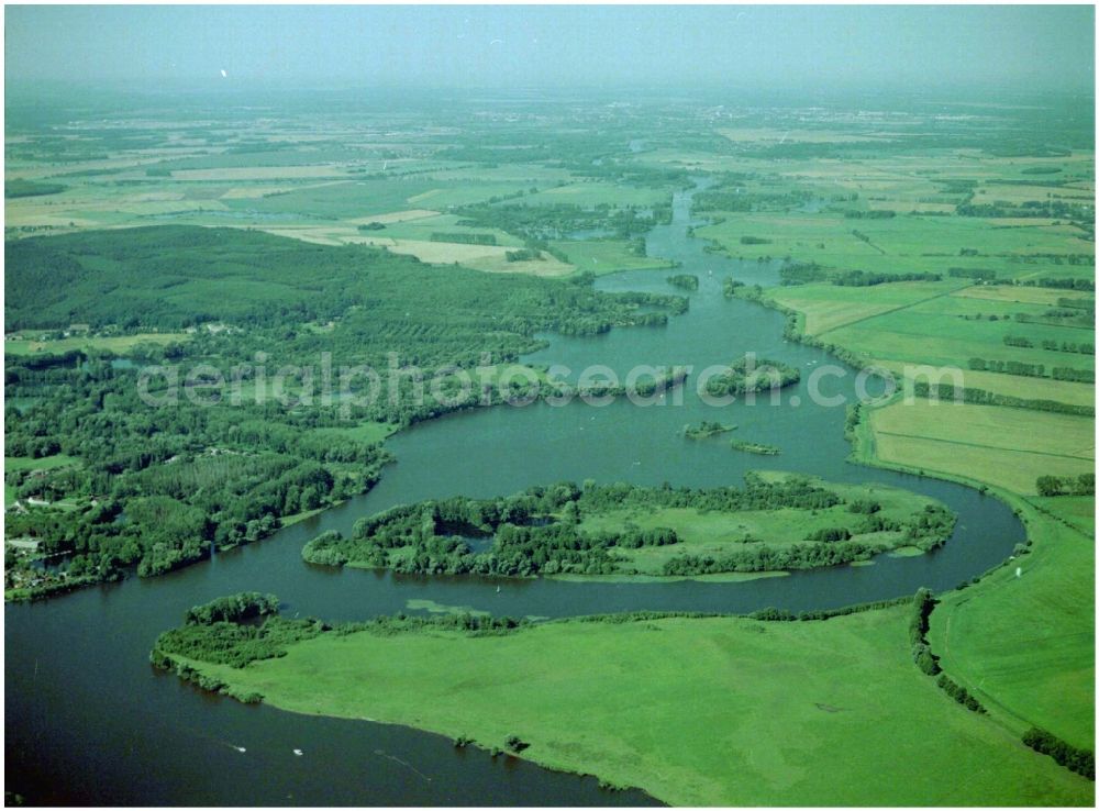 Aerial photograph Groß Kreutz (Havel) - Riparian zones on the course of the river der Havel in Gross Kreutz (Havel) in the state Brandenburg