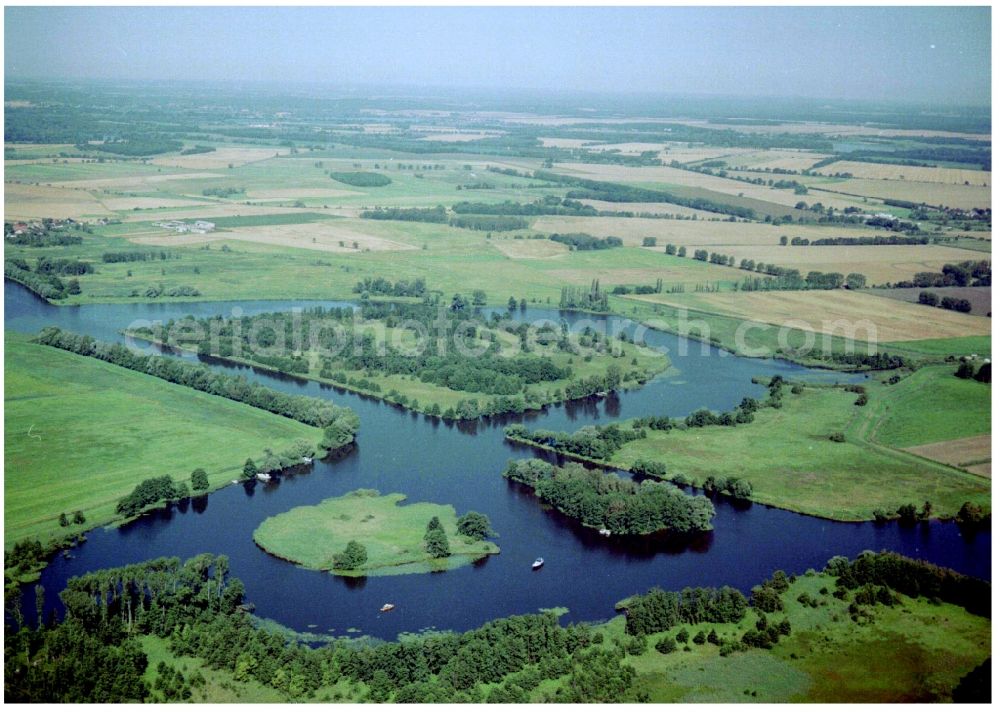 Aerial photograph Groß Kreutz (Havel) - Riparian zones on the course of the river der Havel in Gross Kreutz (Havel) in the state Brandenburg