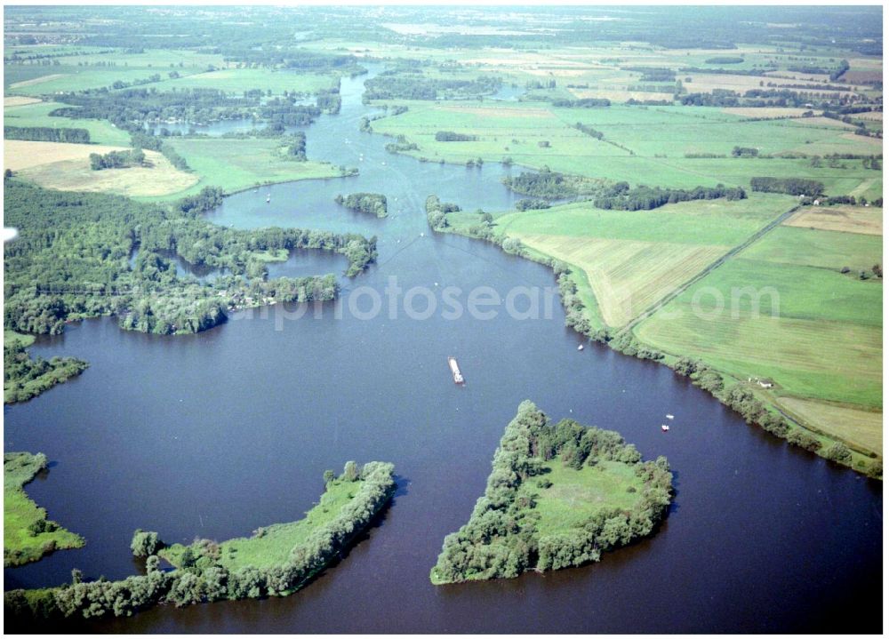 Aerial photograph Groß Kreutz (Havel) - Riparian zones on the course of the river der Havel in Gross Kreutz (Havel) in the state Brandenburg