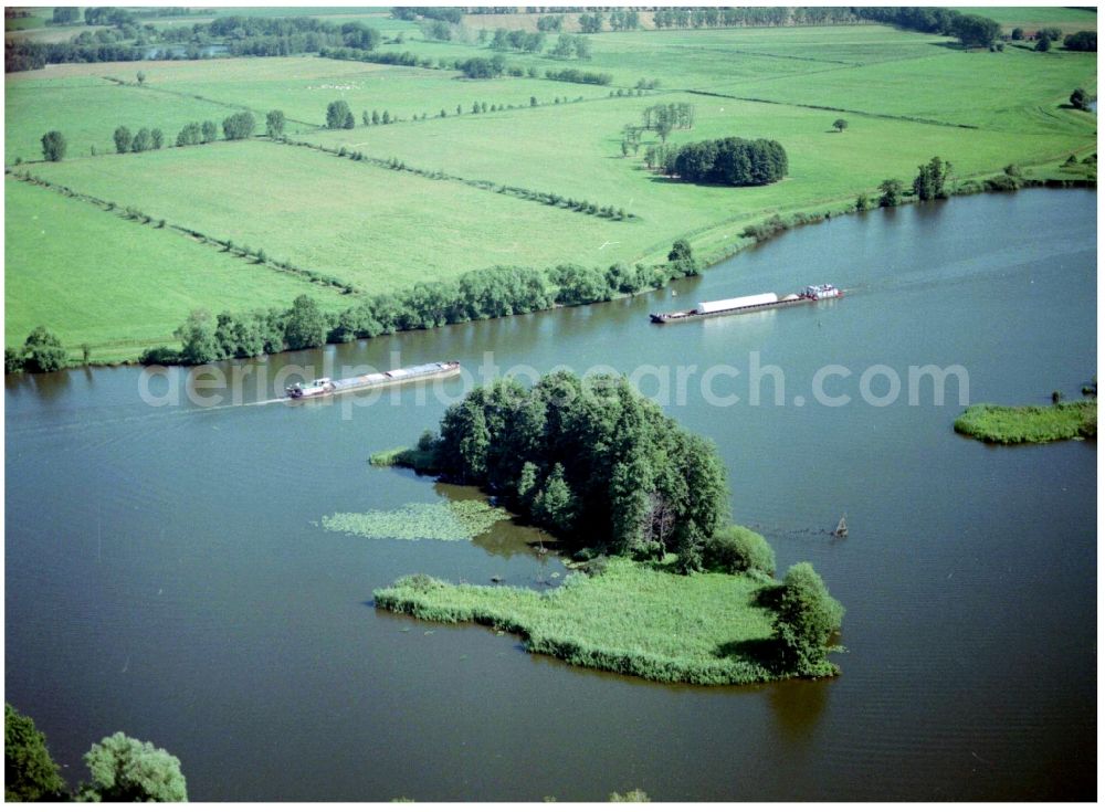 Aerial photograph Groß Kreutz (Havel) - Riparian zones on the course of the river der Havel in Gross Kreutz (Havel) in the state Brandenburg