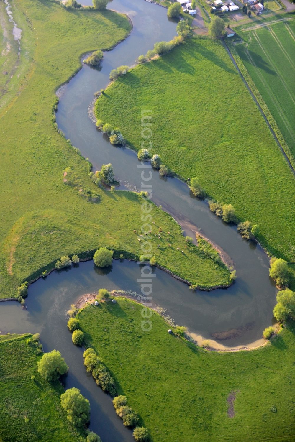 Aerial image Ahlen - Riparian zones on the course of the river Lippe in Ahlen in the state North Rhine-Westphalia