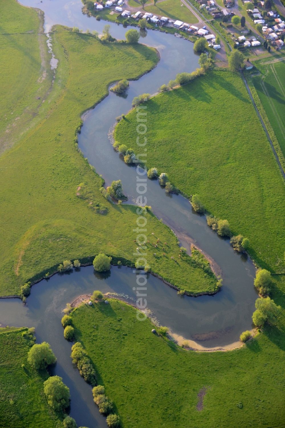 Aerial photograph Ahlen - Riparian zones on the course of the river Lippe in Ahlen in the state North Rhine-Westphalia