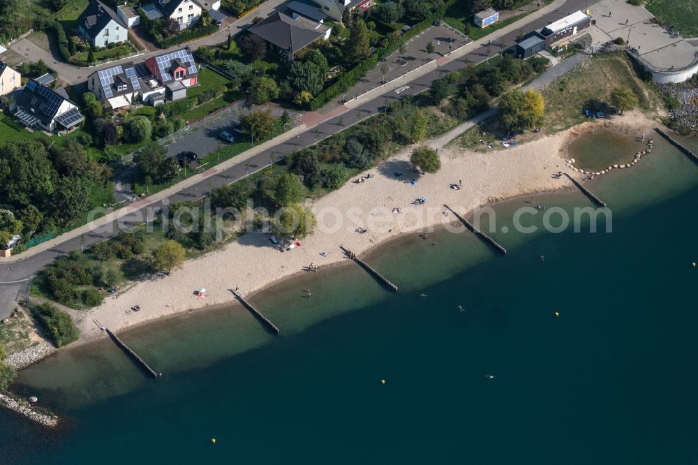 Aerial image Markkleeberg - Beach areas on the on Markkleberger See in Markkleeberg in the state Saxony, Germany