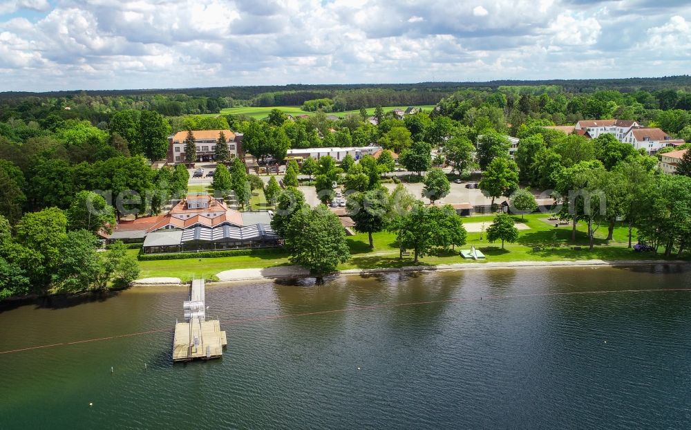 Aerial image Wandlitz - Beach areas on the of Wandlitzsee in Wandlitz in the state Brandenburg, Germany