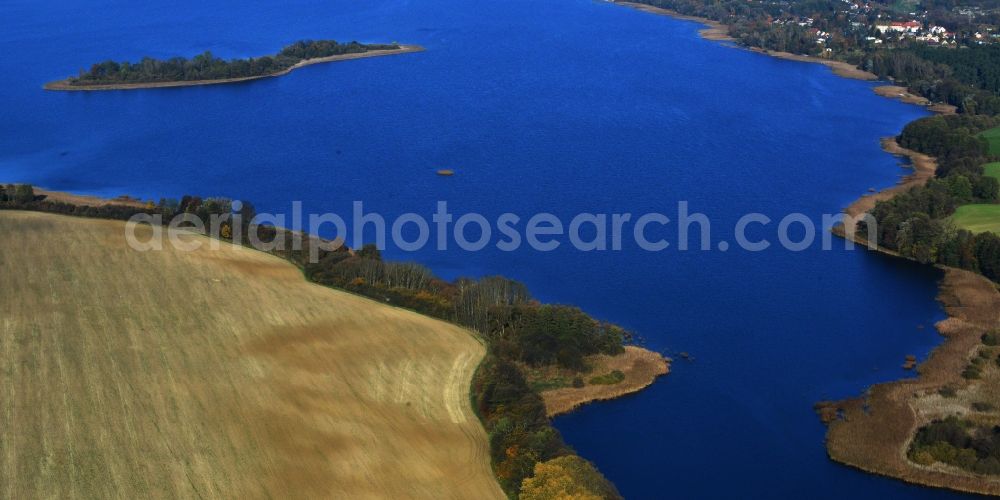 Suckow from above - Shore areas of the Great lanke at Suckow in Brandenburg