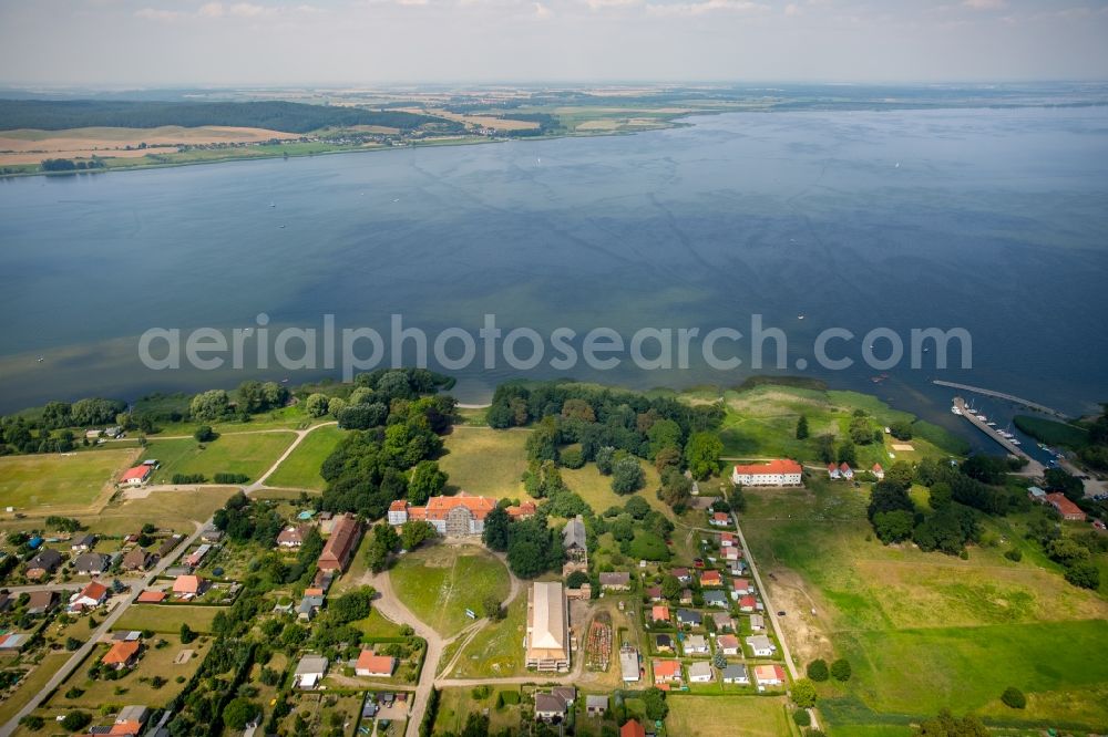 Kummerow from the bird's eye view: Riparian areas on the lake area of the lake Kummerower See in Kummerow in the state Mecklenburg - Western Pomerania