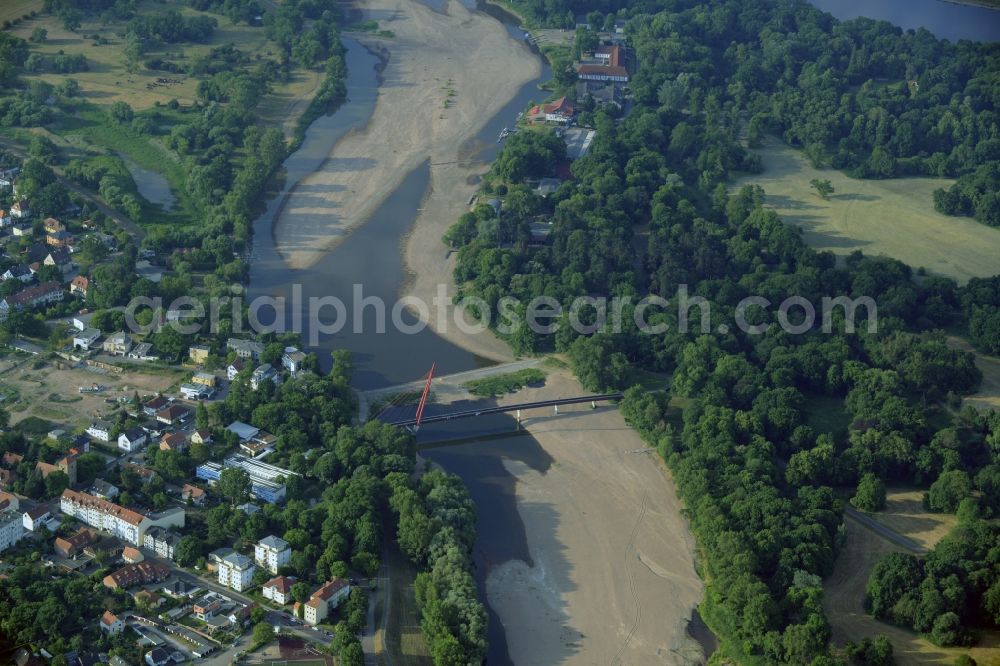 Magdeburg from above - Riparian zones on the course of the river old Elbe in Magdeburg in the state Saxony-Anhalt