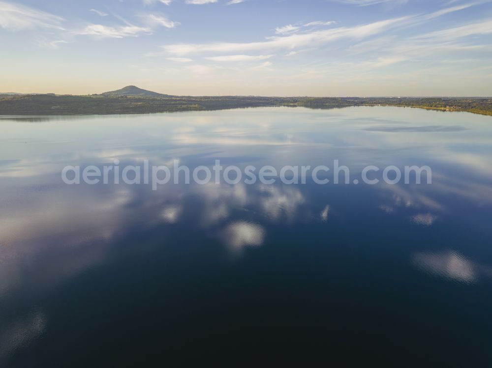 Görlitz from above - Shore areas of flooded former lignite opencast mine and renaturation lake Berzdorfer See in the district Weinhuebel in Goerlitz in the state Saxony, Germany