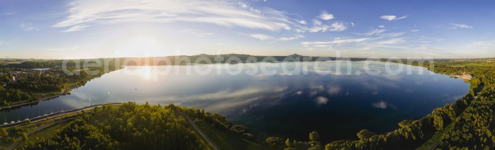 Aerial image Görlitz - Shore areas of flooded former lignite opencast mine and renaturation lake Berzdorfer See in the district Weinhuebel in Goerlitz in the state Saxony, Germany