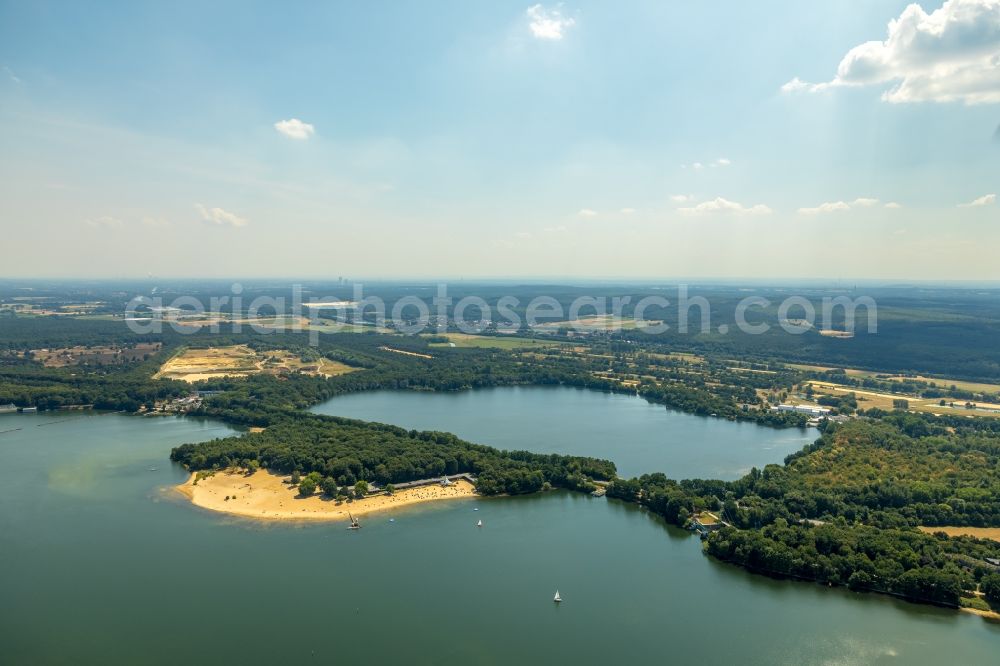 Haltern am See from above - Sandy beach areas on the Seebad Haltern on Hullerner Strasse in Haltern am See in the state North Rhine-Westphalia, Germany