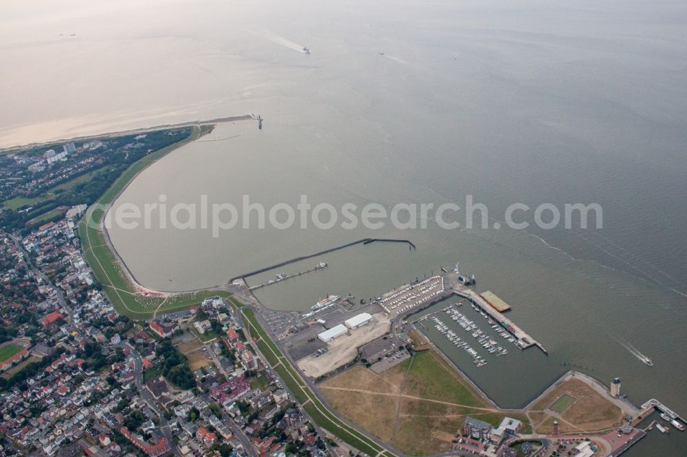 Aerial image Cuxhaven - Sandy beach areas on the Doese in the district Doese in Cuxhaven in the state Lower Saxony