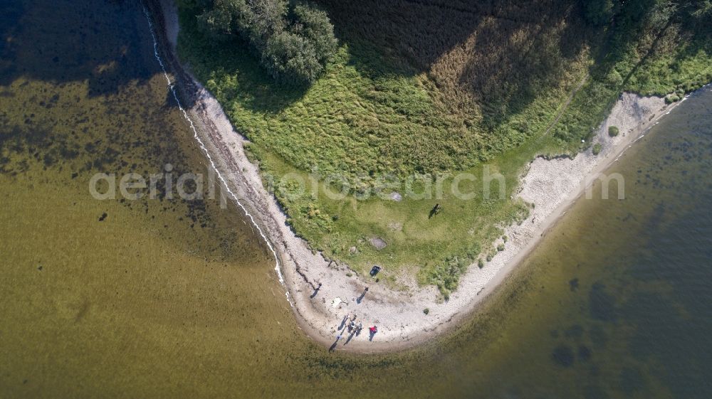 Aerial image Ellenberg - Sandy beach areas on the on Schlei in Ellenberg in the state Schleswig-Holstein, Germany