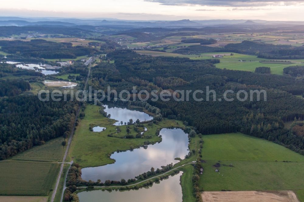 Aerial photograph Sauldorf - Riparian areas on the lake area of Sauldorfer Baggerseen in Sauldorf in the state Baden-Wurttemberg, Germany