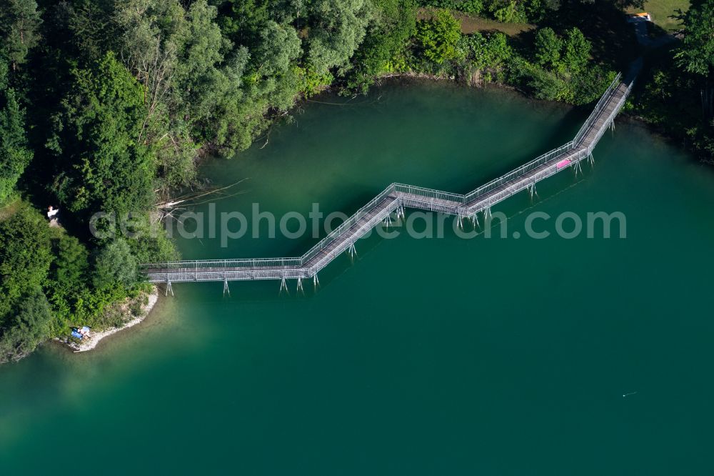 Salem from above - Riparian areas on the lake area of in Salem in the state Baden-Wuerttemberg, Germany