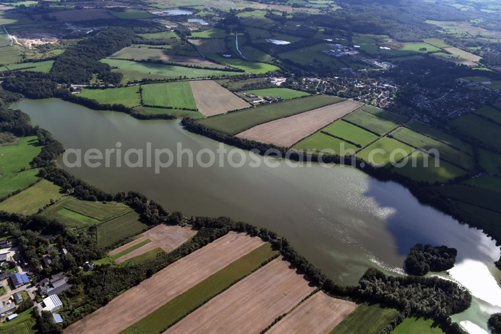 Sankelmark from above - Riparian areas on the lake area of Sankelmarker See in Sankelmark in the state Schleswig-Holstein