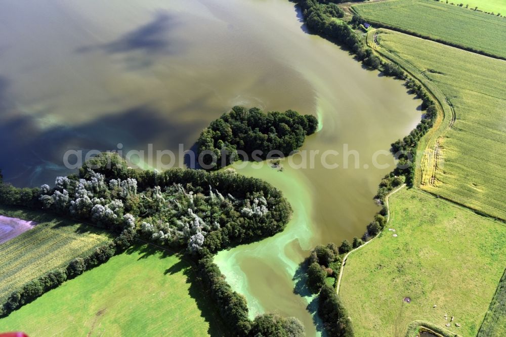 Sankelmark from the bird's eye view: Riparian areas on the lake area of Sankelmarker See in Sankelmark in the state Schleswig-Holstein