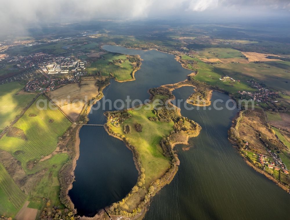 Güstrow from the bird's eye view: Shore areas of the lake district Güstrow in Mecklenburg - Western Pomerania