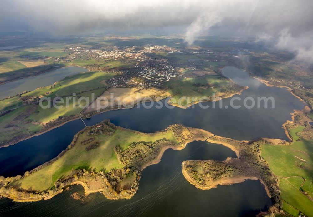 Aerial image Güstrow - Shore areas of the lake district Güstrow in Mecklenburg - Western Pomerania