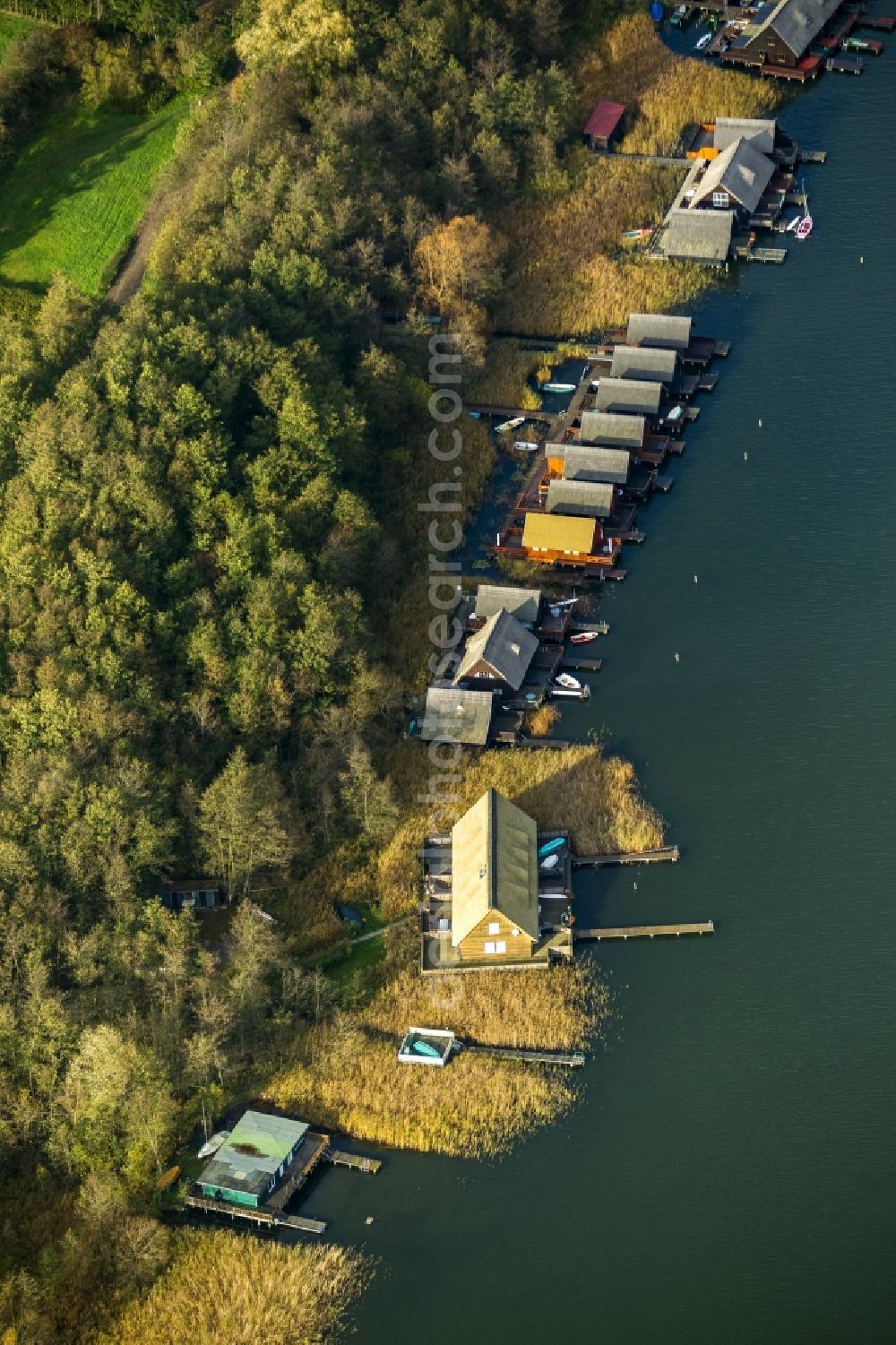 Aerial photograph Güstrow - Shore areas of the lake district Güstrow in Mecklenburg - Western Pomerania