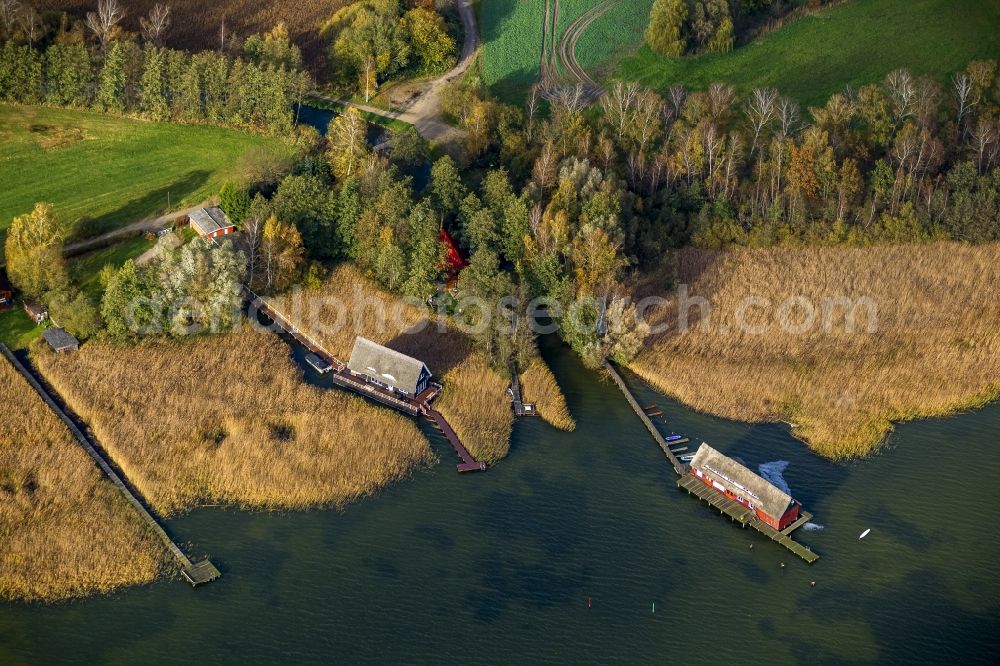 Güstrow from above - Shore areas of the lake district Güstrow in Mecklenburg - Western Pomerania