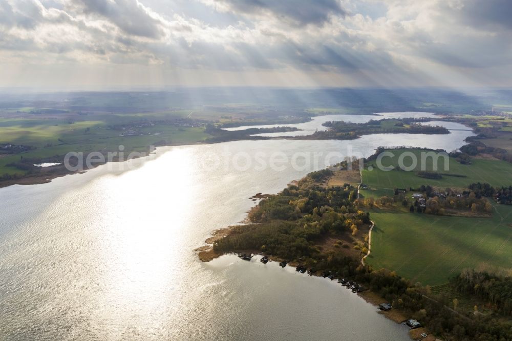 Güstrow from the bird's eye view: Shore areas of the lake district Güstrow in Mecklenburg - Western Pomerania