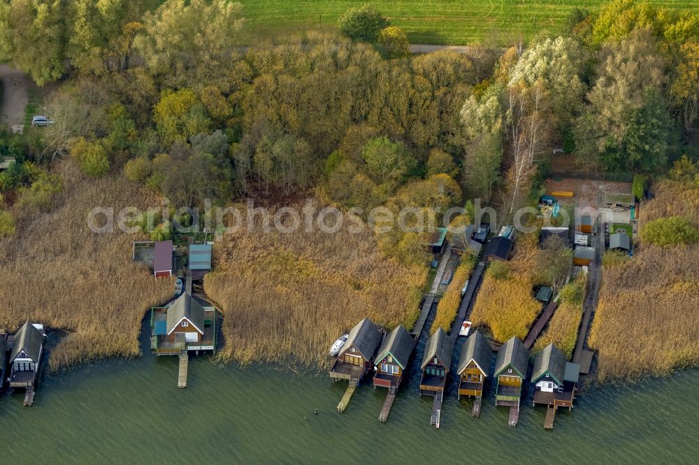 Güstrow from above - Shore areas of the lake district Güstrow in Mecklenburg - Western Pomerania