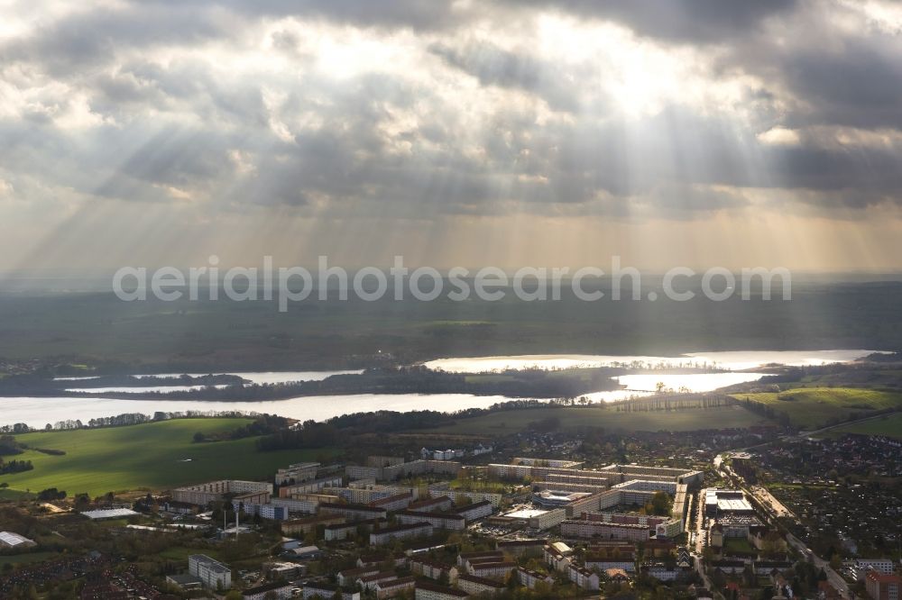 Aerial image Güstrow - Shore areas of the lake district Güstrow in Mecklenburg - Western Pomerania