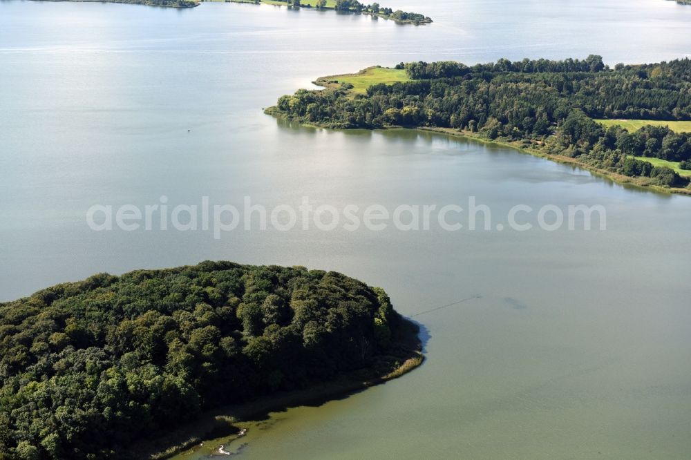 Felde from above - Riparian areas on the lake area of Ahrensee in Felde in the state Schleswig-Holstein