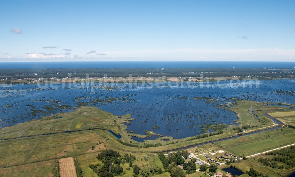 Pernciems from the bird's eye view: Riparian areas on the lake area of Babite See in Pernciems in Livland, Latvia