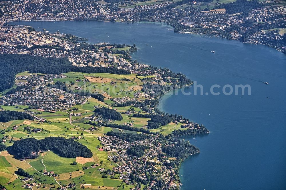 Aerial photograph Luzern - Riparian areas on the lake area of Bei Luzern on Vierwaldstaetter See in Luzern, Switzerland