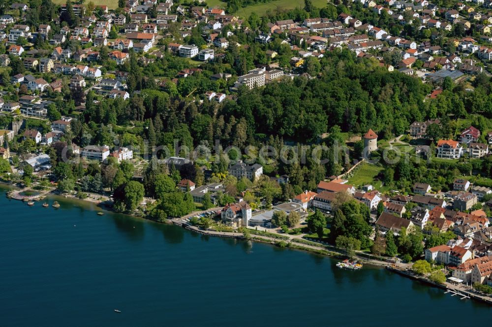 Aerial photograph Überlingen - Riparian areas on the lake area of Lake Constance in Ueberlingen in the state Baden-Wuerttemberg, Germany