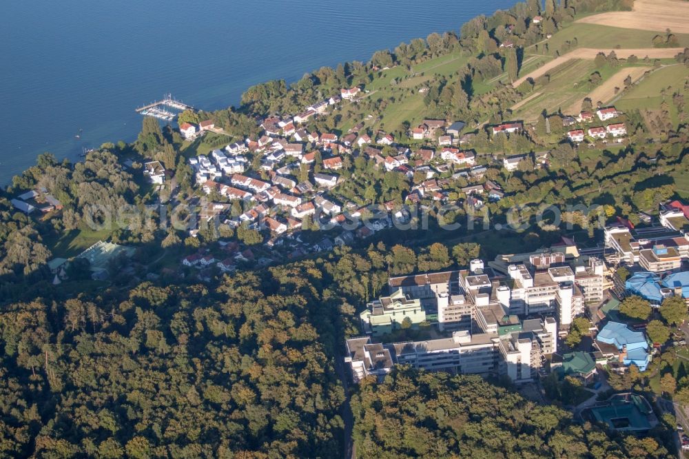 Aerial photograph Konstanz - Riparian areas on the lake area of Lake Constance in the district Egg in Konstanz in the state Baden-Wuerttemberg, Germany