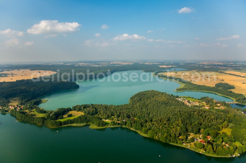 Aerial photograph Feldberg - Riparian areas on the lake area of Breiter Luzin in Feldberg in the state Mecklenburg - Western Pomerania, Germany