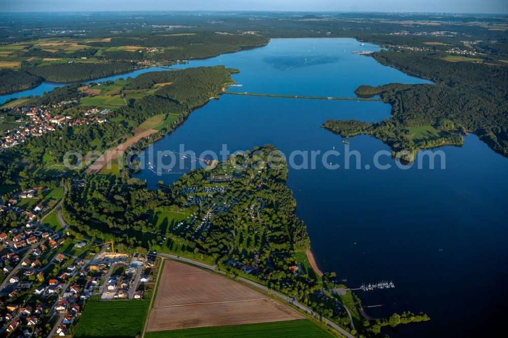 Aerial photograph Absberg - Riparian areas on the lake area of Grosser Brombachsee in Absberg in the state Bavaria, Germany