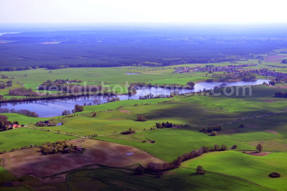 Aerial image Friedrichswalde - Shore areas of the lake Big Praessnicksee in Friedrichswalde in Brandenburg