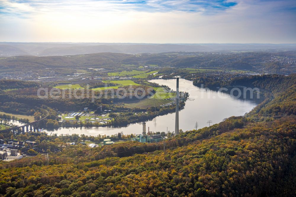 Aerial photograph Hagen - Riparian areas on the lake area of Harkortsee in Hagen in the state North Rhine-Westphalia, Germany