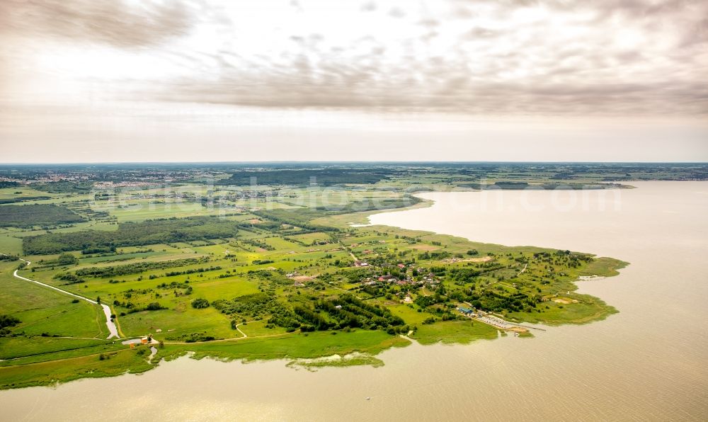 Aerial image Lazy - Riparian areas on the lake area of Jezioro Jamno in Lazy in West Pomerania, Poland