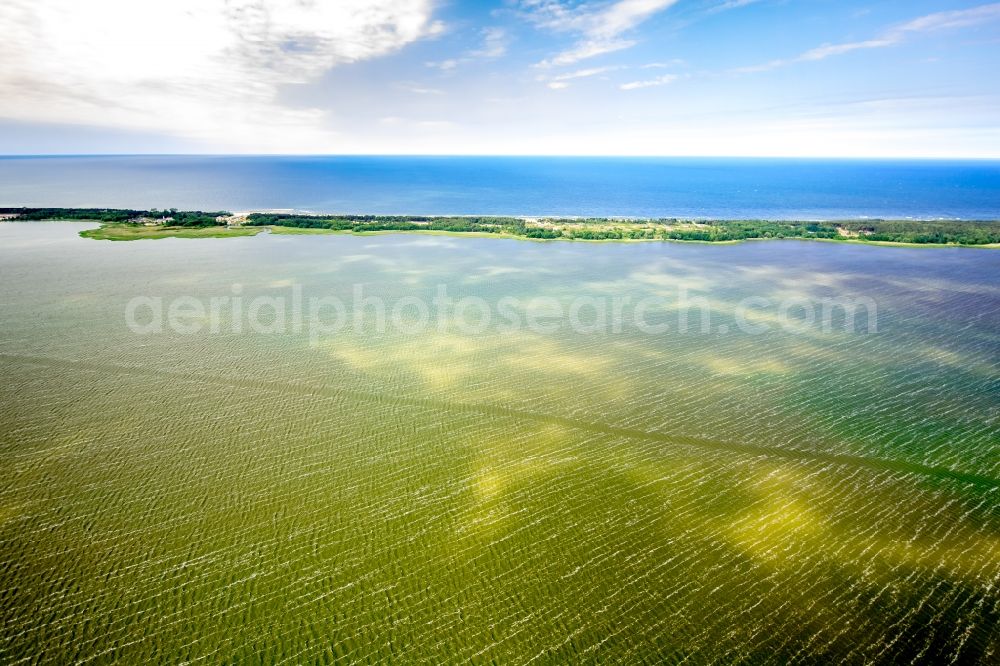 Lazy from above - Riparian areas on the lake area of Jezioro Jamno in Lazy in West Pomerania, Poland