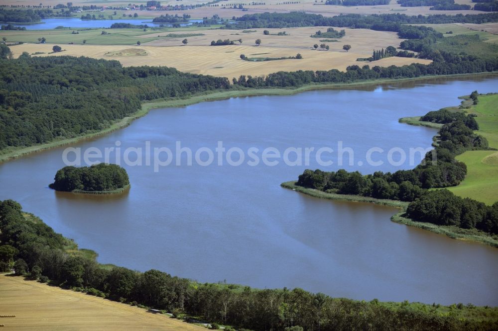 Klein Vielen from the bird's eye view: Riparian areas on the lake area of Kleinvielener See in Klein Vielen in the state Mecklenburg - Western Pomerania