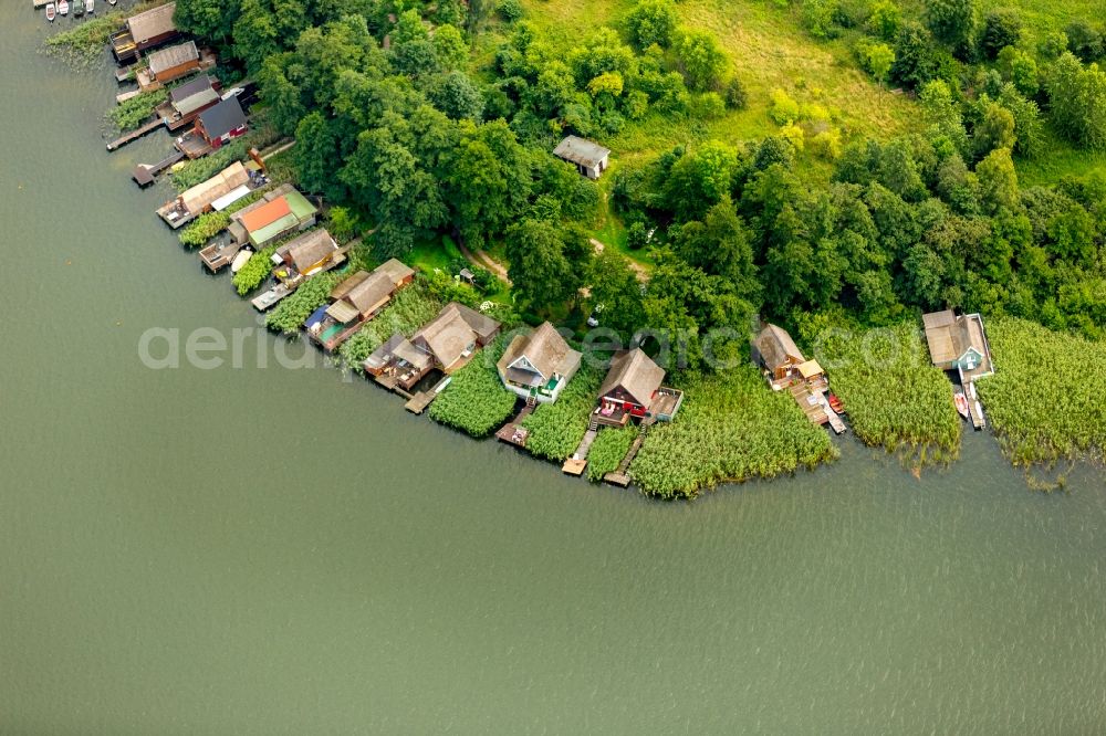 Krakow am See from the bird's eye view: Riparian areas on the lake area of Krakower See in Krakow am See in the state Mecklenburg - Western Pomerania