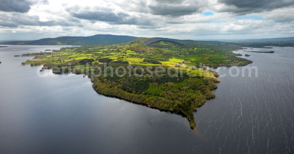 Aerial image Ogonnelloe - Riparian areas on the lake area of Lough Derg in Ogonnelloe in Clare, Ireland