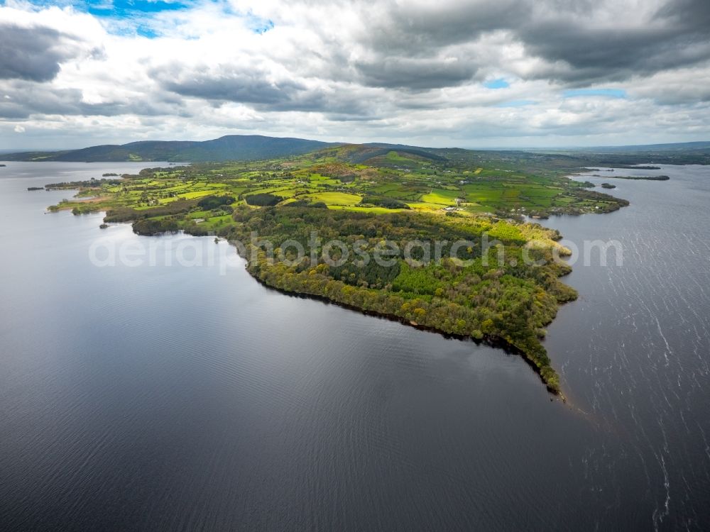 Ogonnelloe from above - Riparian areas on the lake area of Lough Derg in Ogonnelloe in Clare, Ireland