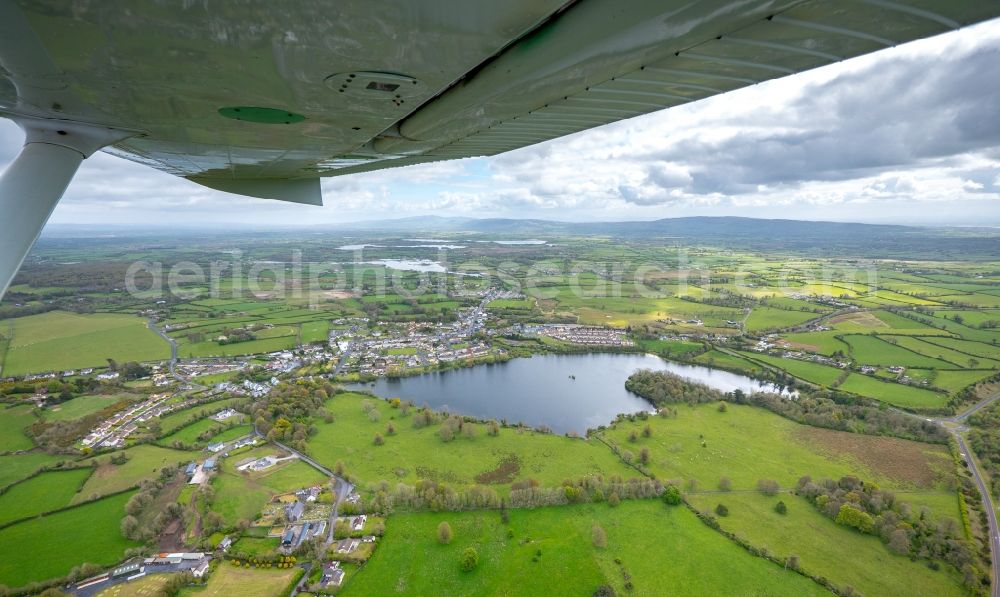 Newmarket on Fergus from above - Riparian areas on the lake area of Lough Gash in Newmarket on Fergus in Clare, Ireland