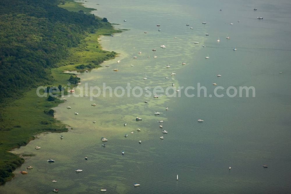 Klink from above - Riparian areas on the lake area of Mueritz in Klink in the state Mecklenburg - Western Pomerania