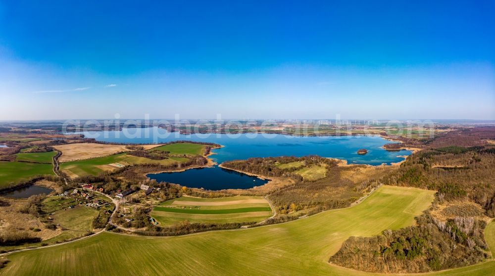 Aerial image Parsteinsee - Riparian areas on the lake area of Parsteiner See in Parsteinsee in the state Brandenburg, Germany