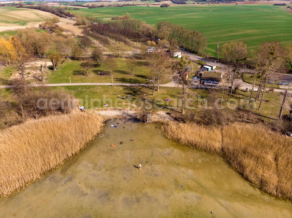 Aerial photograph Parsteinsee - Riparian areas on the lake area of Parsteiner See in Parsteinsee in the state Brandenburg, Germany