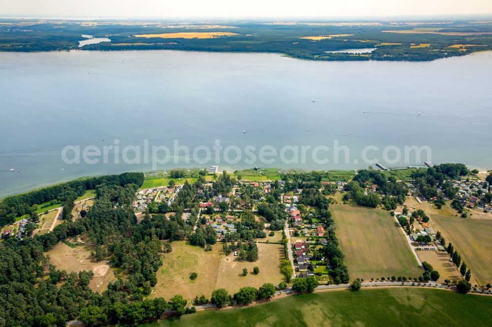 Plau am See from above - Riparian areas on the lake area of Plauer See in Plau am See in the state Mecklenburg - Western Pomerania