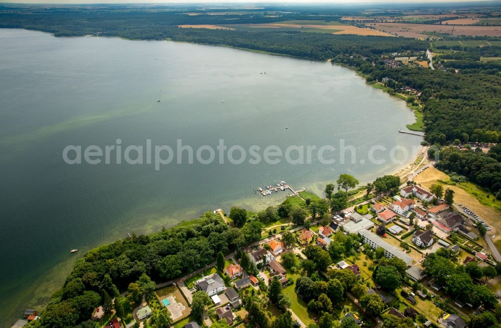 Aerial photograph Plau am See - Riparian areas on the lake area of Plauer See in Plau am See in the state Mecklenburg - Western Pomerania