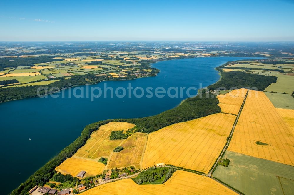 Einhaus from above - Riparian areas on the lake area of Ratzeburger See near Einhaus in the state Schleswig-Holstein